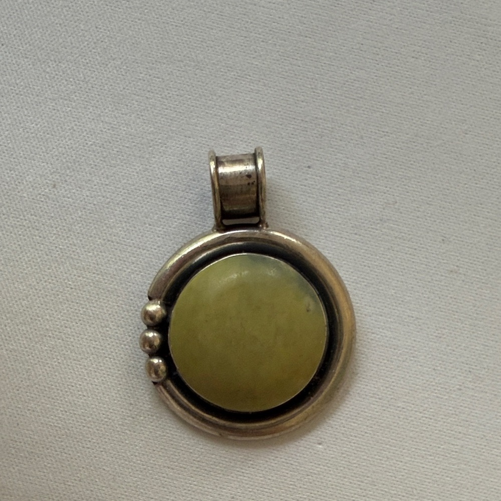 Elegant Silver and Green Pendant